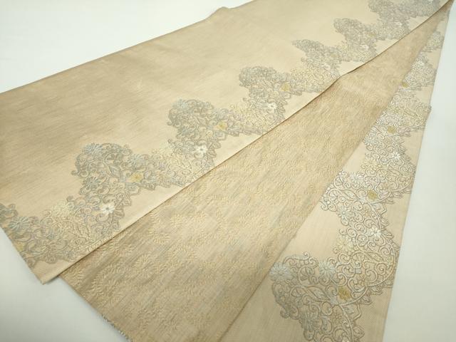 平和屋着物●両面　全通柄袋帯　ロイヤルシルク　ティアラ　金銀糸　正絹　逸品　DAAY1891ps