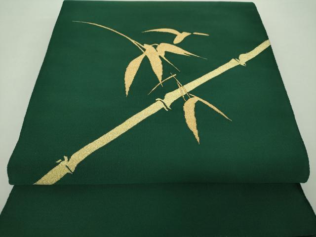 平和屋着物●爪掻き本綴れ　八寸名古屋帯　笹竹文　金糸　正絹　逸品　DAAY1917ps