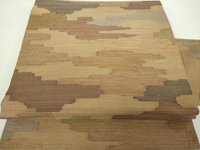 平和屋着物●俵屋　人間国宝　喜多川平朗  有職織物　九寸名古屋帯　霞文　銀糸　正絹　逸品　DAAY1945ps