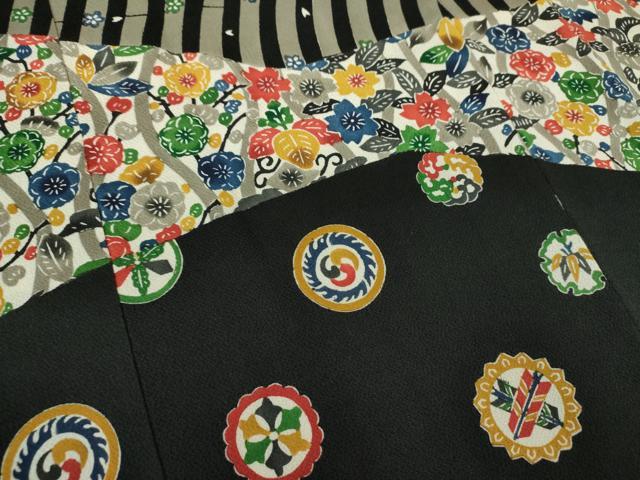 平和屋着物○江戸紅型 五味桂子 訪問着 変わり間道 吉祥花文