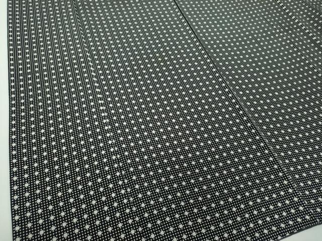 平和屋着物○上質な小紋 格子 黒地 正絹 逸品 DAAY1979ps