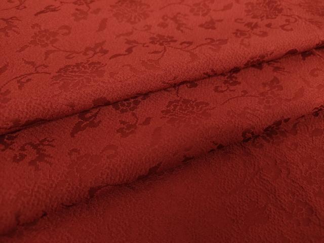 平和屋着物●上質な色無地　花唐草地紋　濃蘇芳色　正絹　逸品　未使用　DAAY1997ps