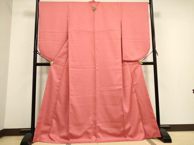 平和屋着物●小振袖　二尺袖　甚三紅色　洗える着物　DAAY2462op