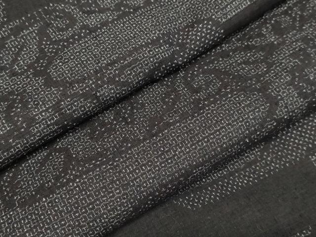 平和屋着物●結城紬　80亀甲　霞花文　正絹　逸品　DAAY2482op