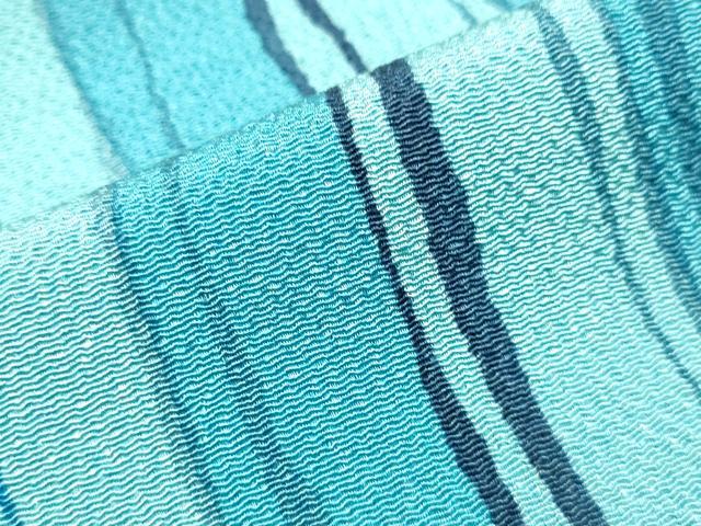 平和屋着物○小林文次郎 小紋 縞 鬼しぼ縮緬 正絹 逸品 DAAY2486op