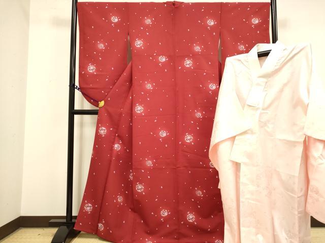 平和屋着物●小振袖・二尺袖・長襦袢(無双仕立て)セット　舞桜　洗える着物　DAAY2499op