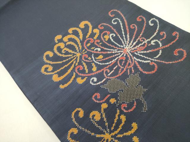 平和屋着物○太鼓柄袋帯 本場大島紬地 7マルキ 総絣 乱菊 正絹