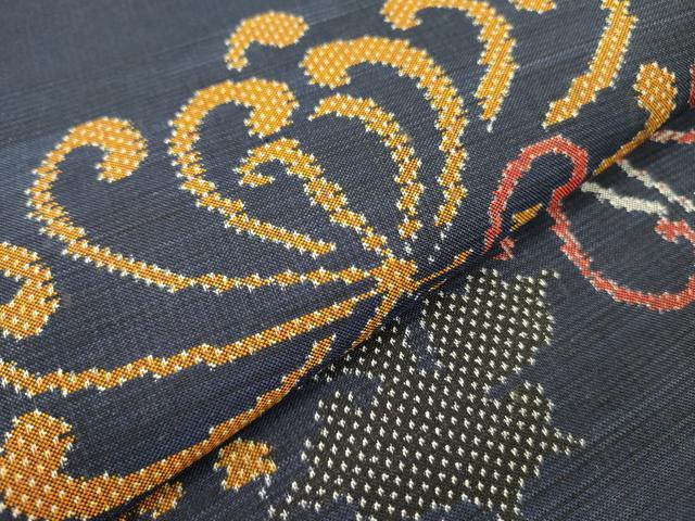 平和屋着物○太鼓柄袋帯 本場大島紬地 7マルキ 総絣 乱菊 正絹