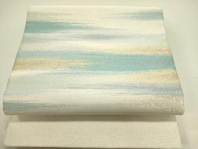 平和屋着物●爪掻き本綴れ　八寸名古屋帯　霞文　金銀糸　正絹　逸品　DAAY2665op