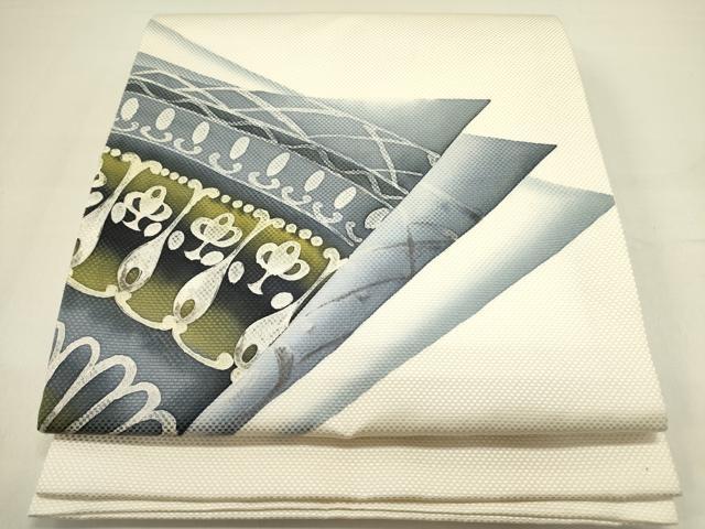 平和屋着物●太鼓柄袋帯　ろうけつ染め　花唐草文　正絹　逸品　DAAY2696op