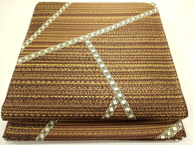 平和屋着物●六通柄袋帯　幾何学文様　やまと誂製　正絹　逸品　DAAY2721op