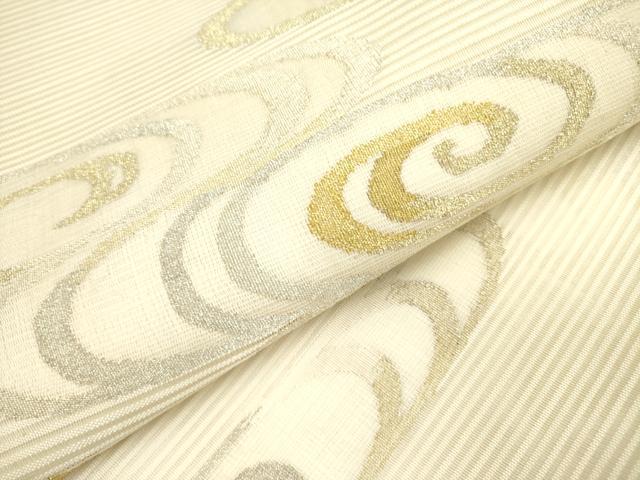 平和屋着物＊夏物 絽綴れ 太鼓柄袋帯 流水文 金銀糸 正絹 逸品