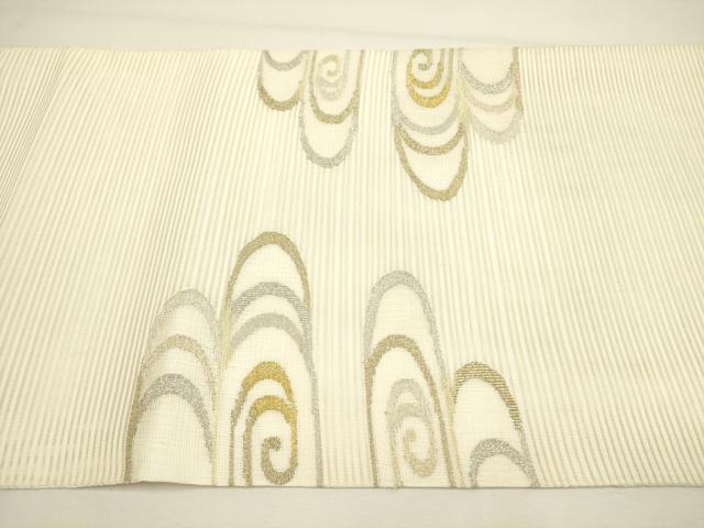 平和屋着物＊夏物 絽綴れ 太鼓柄袋帯 流水文 金銀糸 正絹 逸品