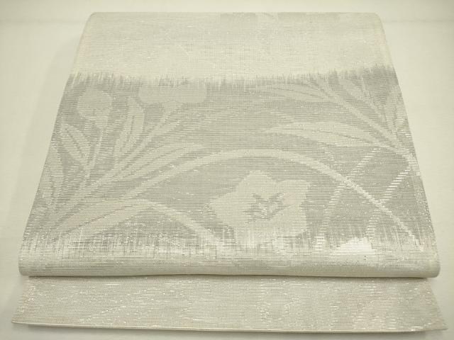 平和屋着物＊夏物　六通柄袋帯　桔梗　銀糸　正絹　逸品　DAAY2940op