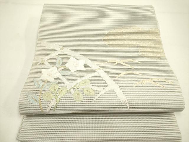 平和屋着物＊夏物　絽綴れ　八寸名古屋帯　桔梗文　金銀糸　正絹　逸品　DAAY2947op