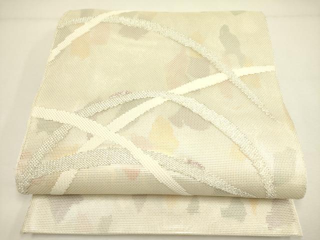 平和屋着物＊夏物　六通柄袋帯　芝　銀糸　正絹　逸品　DAAY2955op