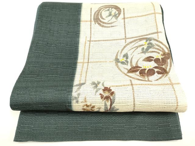 平和屋着物＊夏物　太鼓柄袋帯　花丸文　正絹　逸品　DAAY2956op