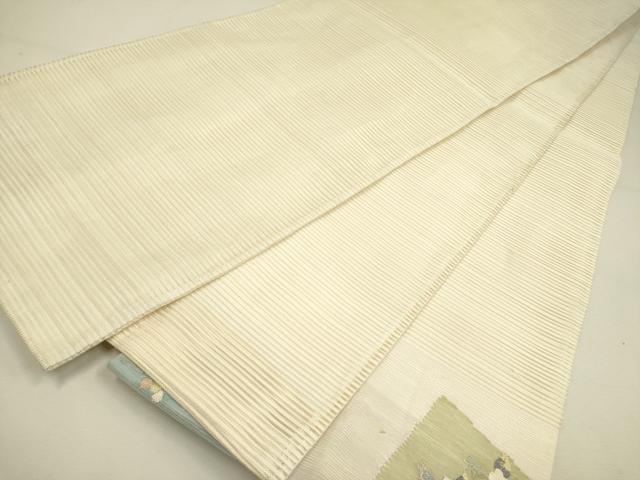 平和屋着物＊夏物 絽綴れ 太鼓柄袋帯 草花 金銀糸 正絹 逸品 DAAY2957op