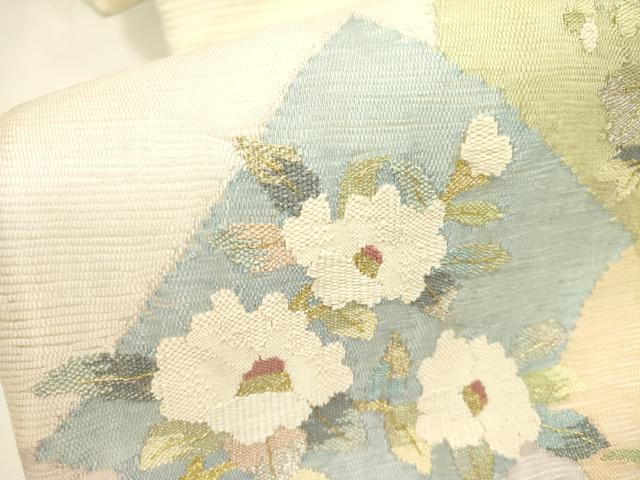 平和屋着物＊夏物　絽綴れ　太鼓柄袋帯　草花　金銀糸　正絹　逸品　DAAY2957op 平和屋着物＊夏物 絽綴れ 太鼓柄袋帯 草花文 金銀糸 正絹 逸品