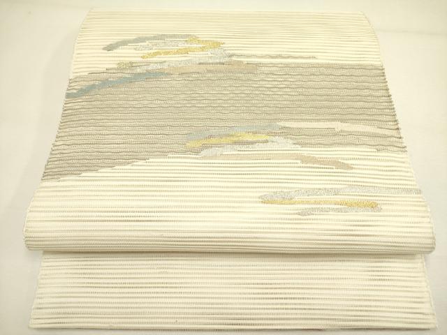 平和屋着物＊夏物　絽綴れ　八寸名古屋帯　抽象文様　金銀糸　正絹　逸品　DAAY2965op