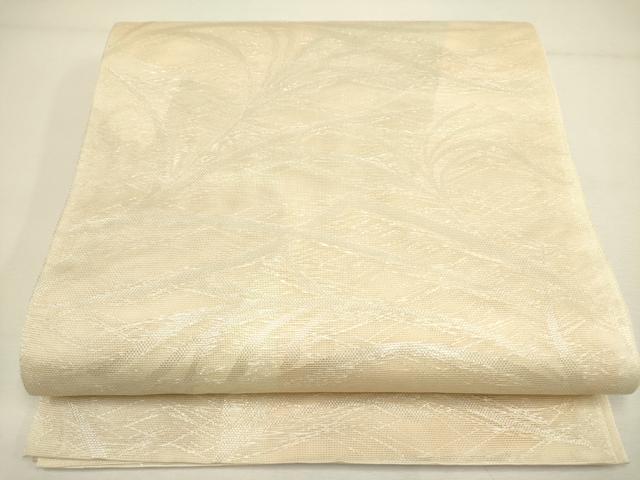 平和屋着物＊夏物　六通柄袋帯　草葉文　銀糸　正絹　逸品　DAAY2971op