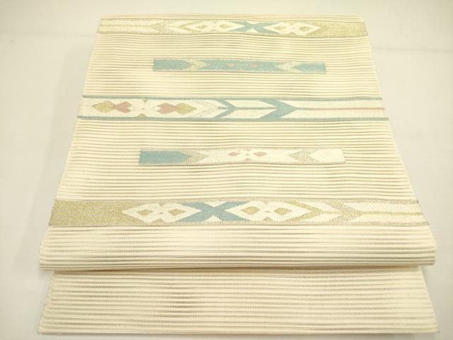 平和屋着物＊夏物　絽綴れ　八寸名古屋帯　抽象文様　金銀糸　正絹　逸品　DAAY2976op