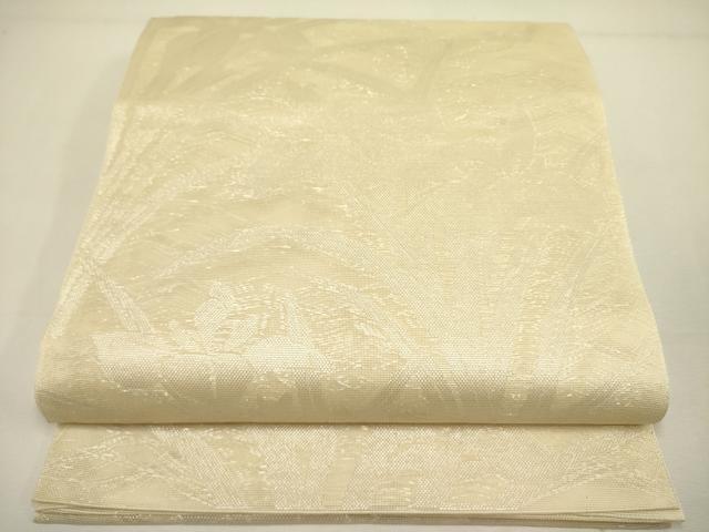 平和屋着物＊夏物　六通柄袋帯　杜若　カキツバタ　銀糸　正絹　逸品　DAAY2990op