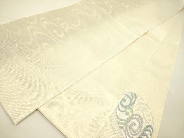 平和屋着物＊夏物　太鼓柄袋帯　流水文　銀糸　正絹　逸品　DAAY2997op_4