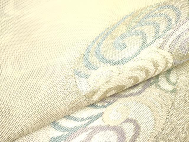 平和屋着物＊夏物　太鼓柄袋帯　流水文　銀糸　正絹　逸品　DAAY2997op_2
