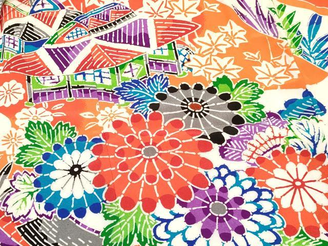平和屋着物[]七五三　女の子　３歳　祝着　三つ身　型染　風景花鳥文　逸品　DAAY3089ma_2
