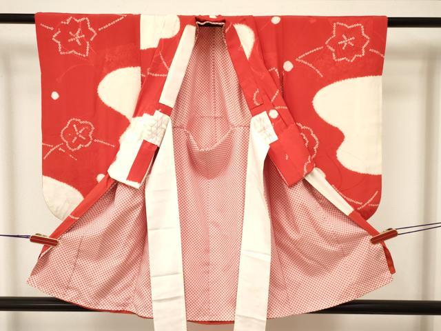 平和屋着物[]七五三　女の子　３歳　祝着　三つ身　襦袢付き　草花文　逸品　DAAY3092ma_1
