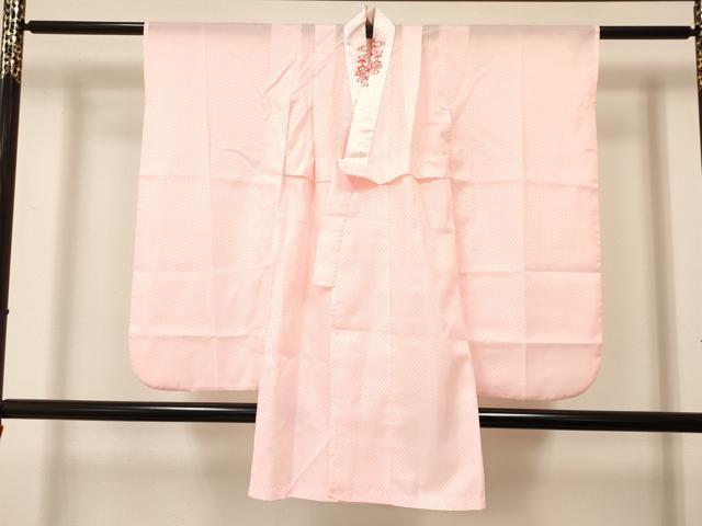 平和屋着物[]七五三　女の子　３歳　祝着　三つ身　長襦袢(単衣・半衿刺繍)セット　熨斗鼓飛鶴花文　金彩　逸品　DAAY3155ma_5