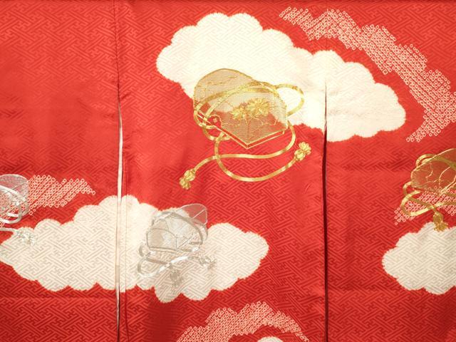 平和屋着物[]お宮参り　女の子　祝着　産着　初着　のしめ　駒刺繍　絞り　花文箱　逸品　DAAY3182ma_2