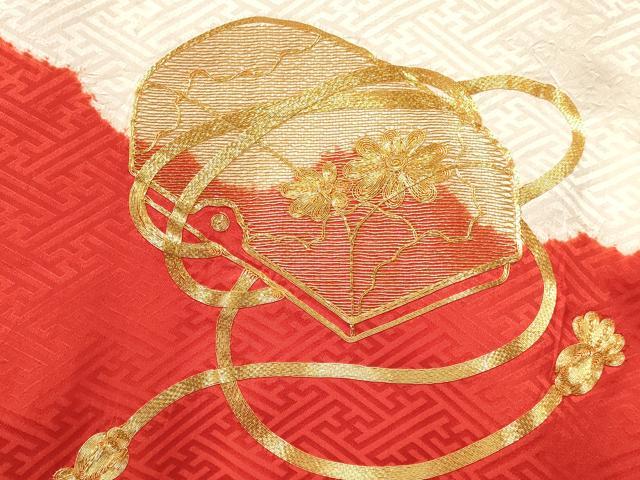 平和屋着物[]お宮参り　女の子　祝着　産着　初着　のしめ　駒刺繍　絞り　花文箱　逸品　DAAY3182ma_3