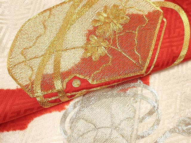 平和屋着物[]お宮参り　女の子　祝着　産着　初着　のしめ　駒刺繍　絞り　花文箱　逸品　DAAY3182ma_5