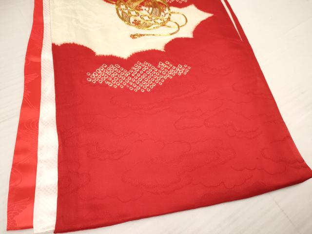 平和屋着物[]お宮参り　女の子　祝着　産着　初着　のしめ　駒刺繍　絞り　鞠花文　逸品　DAAY3230ma_7