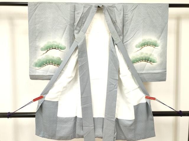 平和屋着物[]お宮参り　男の子　祝着　産着　初着　のしめ　駒刺繍　鷹　鷲　亀甲笹松文　暈し染め　金彩　逸品　DAAY3440ma_1