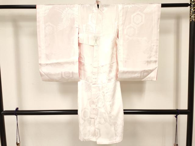 平和屋着物[]七五三　女の子　３歳　祝着　三つ身　長襦袢(袷)セット　鞠　糸車飛鶴花車文　暈し染め　金彩　逸品　DAAY3470ma_8