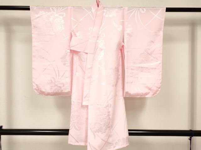 平和屋着物[]七五三　女の子　３歳　祝着　三つ身　長襦袢(単衣)セット　雪輪鳳凰花蝶文　暈し染め　金彩　逸品　DAAY3471ma_5
