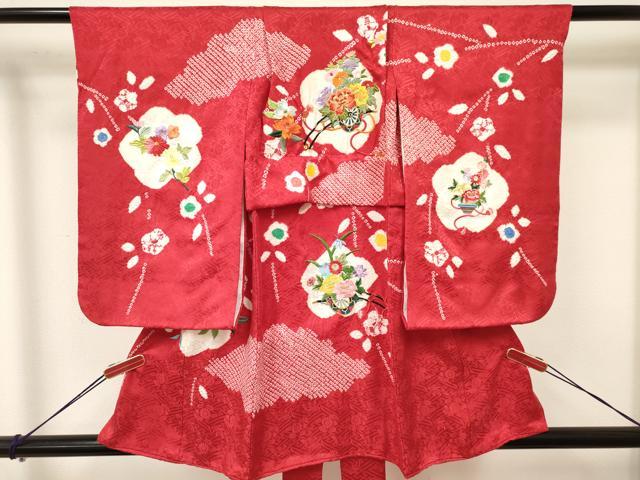 平和屋本店■希少　秋山章　打掛　七五三　7歳　十三参り　女の子　祝着　流水群鶴草花文　金銀彩　逸品　CYAA0040s4 平和屋本店□希少 秋山章 打掛 七五三 7歳 十三参り 女の子 祝着 流水