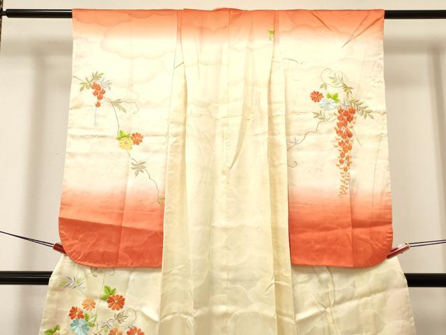 平和屋着物[]七五三　女の子　７歳　祝着　四つ身　総刺繍　菊花文　暈し染め　金銀糸　逸品　DAAY3516ma