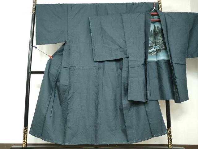 平和屋着物●男性　紬　アンサンブル　長羽織　110亀甲　正絹　逸品　未使用　DAAY5027ud