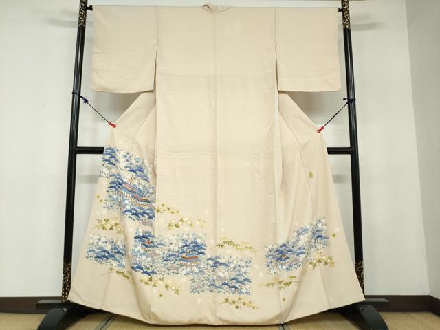 平和屋着物●本加賀友禅作家　金津五雄　色留袖　風景草花文　正絹　逸品　DAAY5031ud