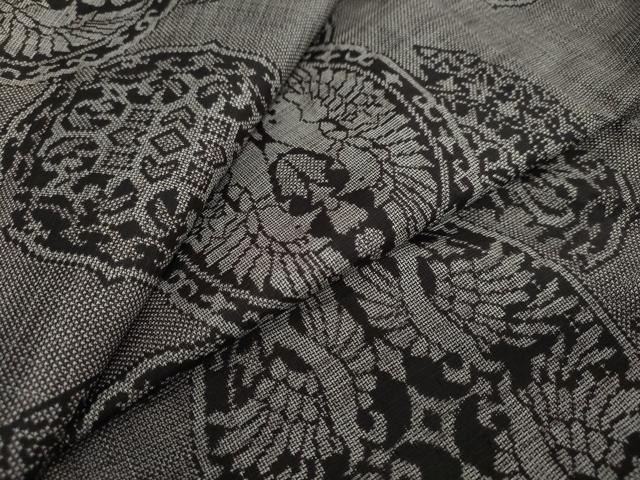 平和屋着物●本場大島紬　9マルキ　鏡裏花鳥文　正絹　逸品　DAAY5033ud