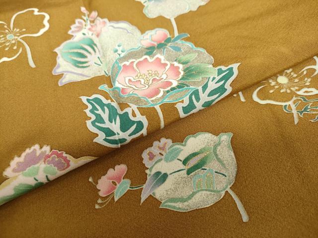 平和屋着物●訪問着　作家物　草花文　金彩　正絹　逸品　DAAY5040ud