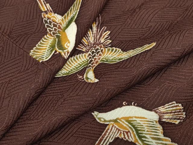 平和屋着物●上質な小紋　型染め　飛鳥文　正絹　逸品　DAAY5046ud