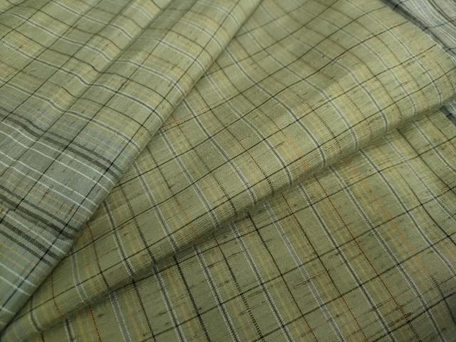 平和屋着物●ぜんまい紬　変わり縞　正絹　逸品　未使用　DAAY5048ud