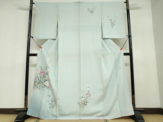 平和屋着物●本加賀友禅作家　金丸充夫　訪問着　草花文　暈し染め　正絹　逸品　DAAY5069ud