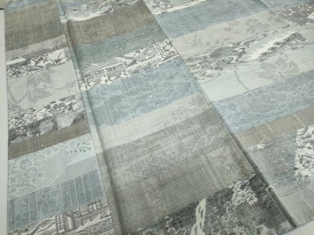 平和屋着物○小千谷紬 モロ入り 100亀甲 百柄 正絹 逸品 未使用