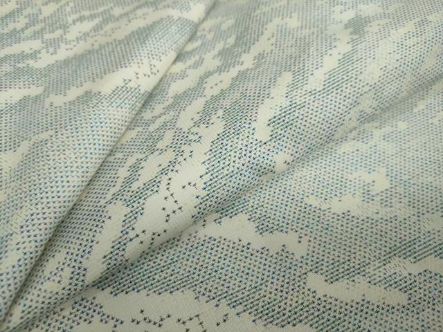 平和屋着物●本場大島紬　白大島　9マルキ　抽象文様　正絹　逸品　DAAY5132ud